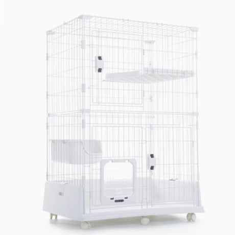 GUQASDV Cat Cages Indoor, Cat Crate, Catio Indoor Cat Enclosure on Wheels, Cat Playpen with Top Cover with Anti-Collision Lock Quick Assembly for Rabbits, Small Animals(White,101x66x126cm) GUQASDV