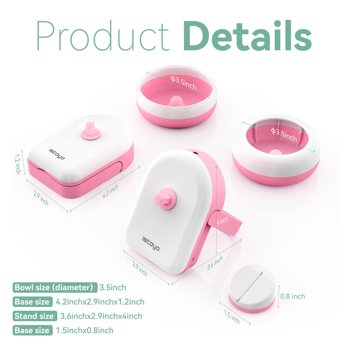 ISTOYO 2IN1 Adjustable Electric Clay and Seed Bead Spinner - Dual-Purpose Jewelry Making Tool with Big Eye Beading Needle - Ideal for Bracelets and Necklaces - Vibrant Pink ISTOYO