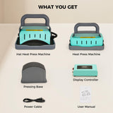 ITEFDTUTNE 2 in 1 Hat Press Machine, Heat Press Machine for Caps, T-Shirts, Bags. with 3.15"×5.5" Curved Heating Element & Silicone Platen, LCD Digital Temperature & Timer Control, No Crease ITEFDTUTNE