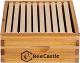 BeeCastle 10 Frame Assembled Medium Honey Super Bee Hive Box with Beehive Frames ＆ Beeswax Coated Foundation Sheets BeeCastle