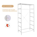 Mifuro Tall Dresser for Bedroom, Vertical Storage Organizer Tower with 7 Drawers, Chest of Drawers with Fabric Bins, Steel Frame, Wood Top for Bedroom, Closet, Entryway- White Mifuro