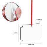 Christmas Sublimation Blank Pendants Double Side MDF Personalized Blank Bulk Heat Transfer Blank Hanging Pendant White Sublimation Ornament with Red Ribbon for DIY Decor Craft 12 Pieces (Rectangle) HooAMI
