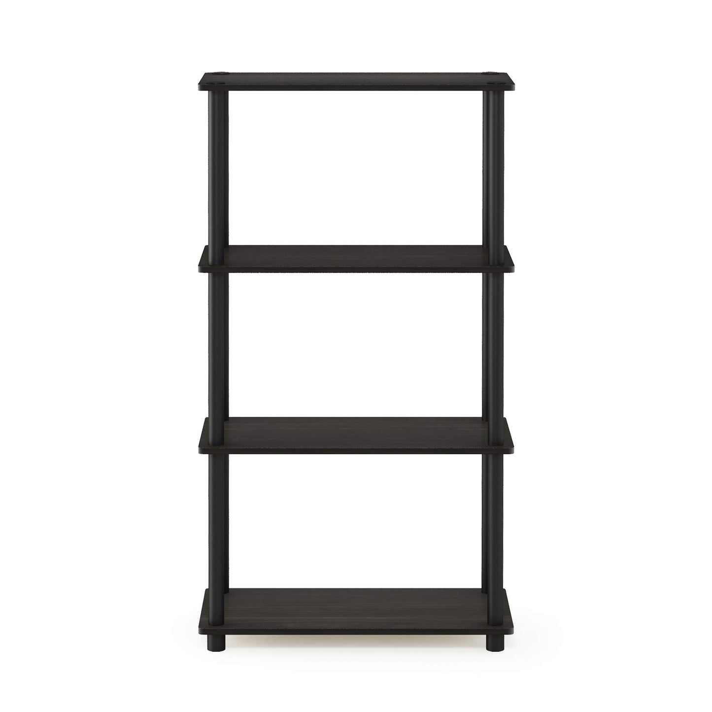 Furinno (99557EX/BK) Turn-N-Tube 4-Tier Multipurpose Shelf Display Rack - Espresso/Black