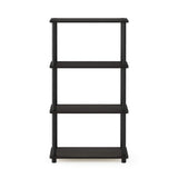 Furinno (99557EX/BK) Turn-N-Tube 4-Tier Multipurpose Shelf Display Rack - Espresso/Black Furinno
