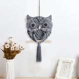FREEBLOSS DIY Macrame Owl Kit Macrame Tapestry Wall Hanging 90m Cotton Cords Macrame Kit for Beginners with Video Tutorial Macrame Wall Art for Bedroom Decor, Gray FREEBLOSS
