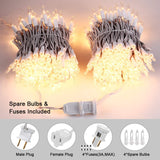 Brizled Clear Christmas Lights, 300 Count 69.6ft Incandescent White Lights String, Connectable 120V UL Certified Indoor/Outdoor White Light on White Wire for Room, Birthday, Wedding, Party, Warm White Brizled