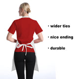 TSD STORY Total 15 PCS Plain Color Bib White Apron for Women Adult with 2 Front Pocket TSD STORY