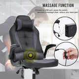 Gaming Chair Massage Office Chair Racing Desk Chair Ergonomic PC Executive High Back PU Leather Computer Chair with Lumbar Support Headrest Armrest Task Rolling Swivel Chair for Women Adults, Grey BestOffice