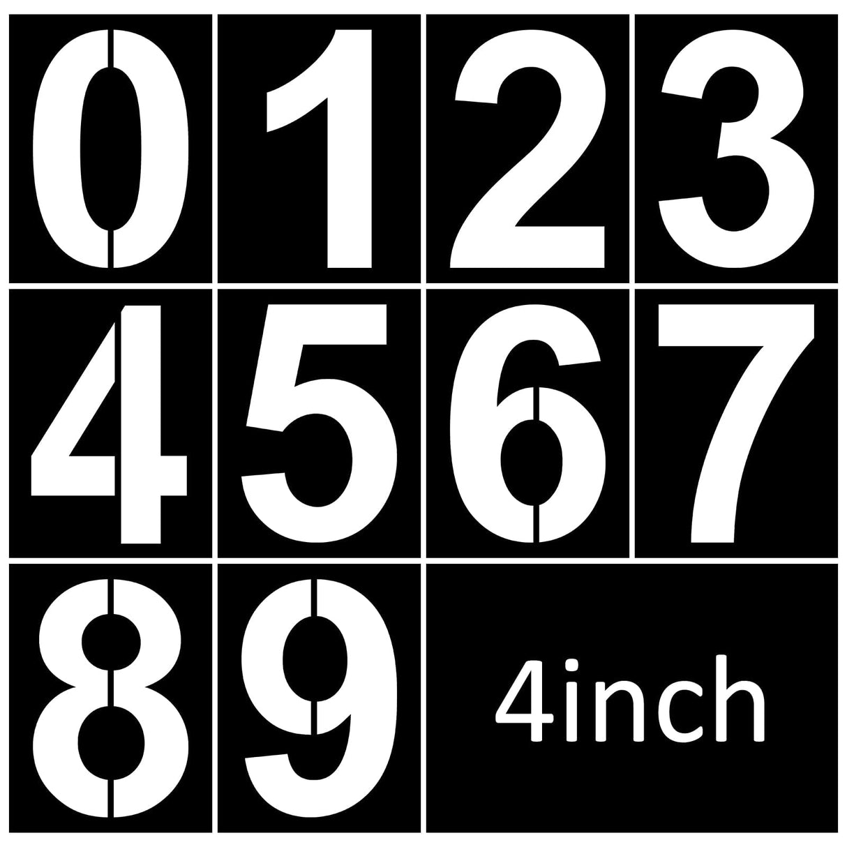 4 Inch Plastic Number Stencils - Reusable Digital Templates for Cake, Address, Painting Denylo pro