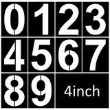 4 Inch Plastic Number Stencils - Reusable Digital Templates for Cake, Address, Painting Denylo pro