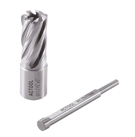 ACTOOL 11/16" Diameter × 1" Depth of Cut HSS ANNULAR Cutter with 3/4'' Weldon Shank ACTOOL