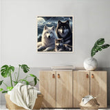 JFYHAB Wolf Diamond Painting Kits for Adults Beginners, Wolf Family Diamond Art Kits for Adults, Moon Wolf DIY 5D Full Drill Crystal Gem Art Diamond Dots for Gifts Home Wall Decor 12x12 inch JFYHAB