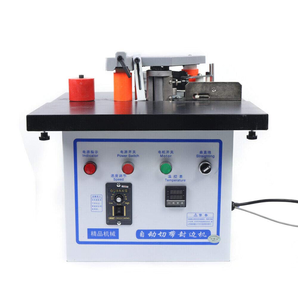 Portable Edge Bander, Automatic Edge Banding Machine Double Side Gluing Wood Banding Machine,110V,0-6m/min MARTEXBUY