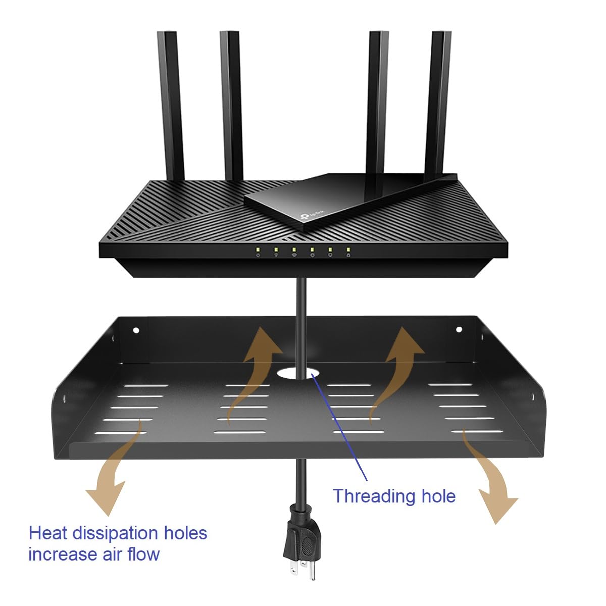 JINGCHENGMEI 2 Pcs of Metal Floating Shelf Modern Wall Mounted Storage Rack 12"*8" Deep Display Shelf in Living Room, Bedroom,Bathroom, Kitchen,Garage or Office (12 inches 2 Pcs) JINGCHENGMEI