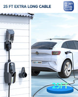 EVDANCE Level 2 EV Charger - Portable 32A EV Charger NEMA 14-50 with 25ft Cable, Adjustable Current/Delay Charging for Electric Car Charger EVDANCE
