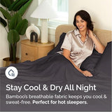100% Rayon Derived From Bamboo - Bamboo Sheets Full Size - Cooling Sheets for Full - Soft, Breathable & Hotel Luxury Bedding - 1 Flat & 1 Fitted & 2 Pillowcases with 16 Inch Deep Pockets - Dark Grey CGK Unlimited
