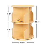 OOOK 2 Tier Rotating Bookshelf, Small Corner Bookshelf Floor Standing Wooden Narrow Bookcase Organizer for Kidsroom, Bedroom, Living Room OOOK