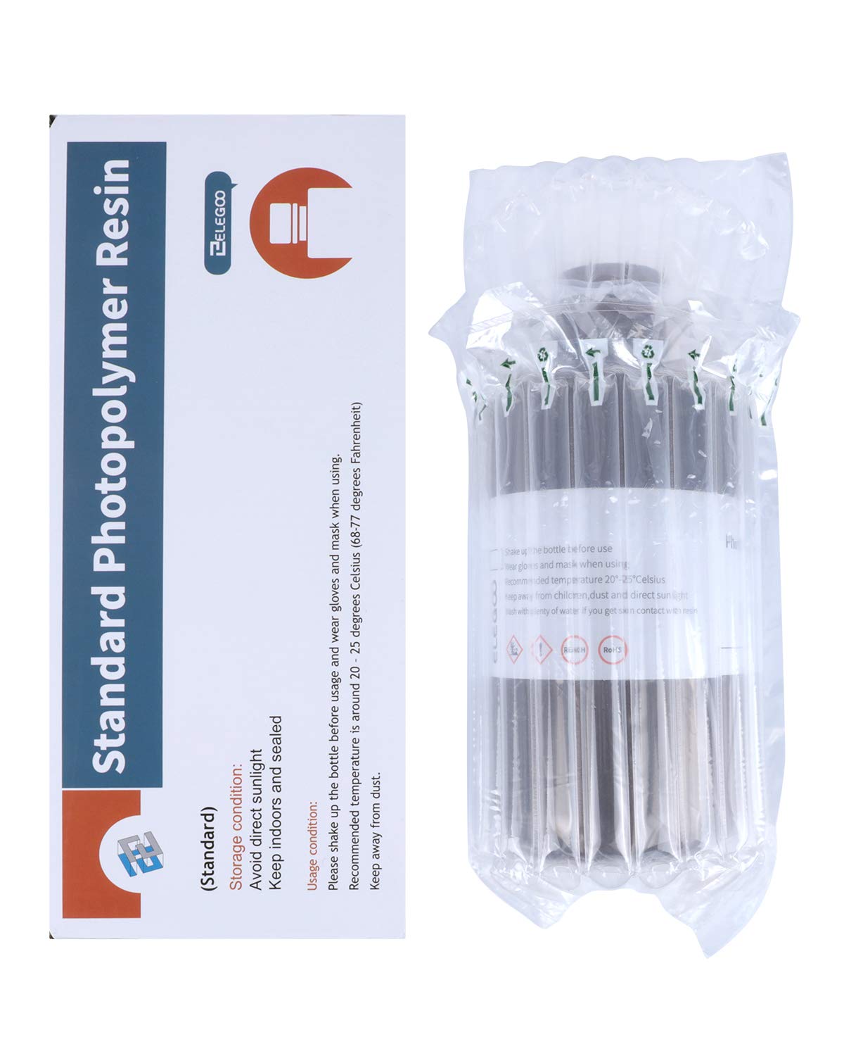 ELEGOO Standard 3D Printer Resin 1kg Clear Green, Rapid Precise Printing Resin 405nm LCD UV-Curing for LCD 3D Printer ELEGOO