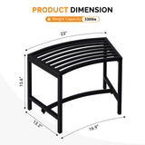 VINGLI Outdoor Metal Curved Bench, Weatherproof Fire Pit Bench Set of 4, Heavy Duty Steel Backless Benches, Metal Outside Seating for for Garden, Patio, Plant Stand and Holder VINGLI