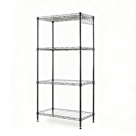 Storage Shelves 4-Shelf Shelving Metal Storage Rack Adjustable Heavy Duty Shelves, 22" L×12" W×42" H,1000 lb Capacity for Pantry, Office, Closet and Garage Shelves，Black Generic