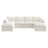 HONBAY Sectional Couch with Storage Seats, Modular Sectional Sofa with Storage Ottoman, U Shaped Sectional Couches for Living Room,Beige HONBAY