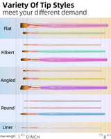 Nicpro 12pcs Artist Paint Brush Set, Pastel Painting Brushes Kit with Flat, Round, Filbert, Angle and Detail Paintbrushes, Nylon Bristles Paint Brushes for Acrylic Oil Watercolor Gouache Canvas Face Nicpro