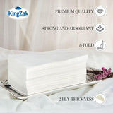 400 White Dinner Napkins 2-Ply - Eight Fold - 16.5"X15" - Dinner Napkins Disposable, Guest Bathroom Essentials, Wedding Napkins, Bridal Shower Napkins, Party Napkins, Napkins Bulk King Zak