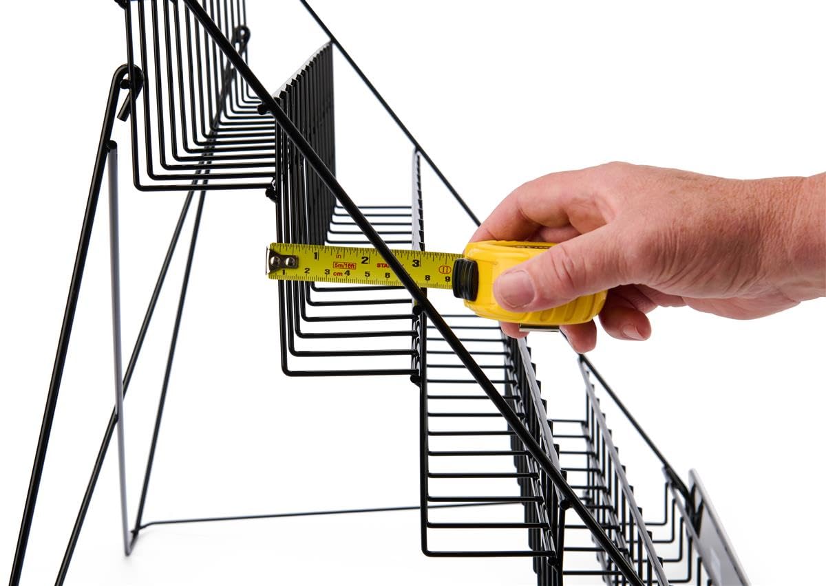 Wire Display Rack for Countertop Use, 6 Open Tiers Accommodate Literature of Varying Sizes, Includes Sign Channel - Black Displays2go