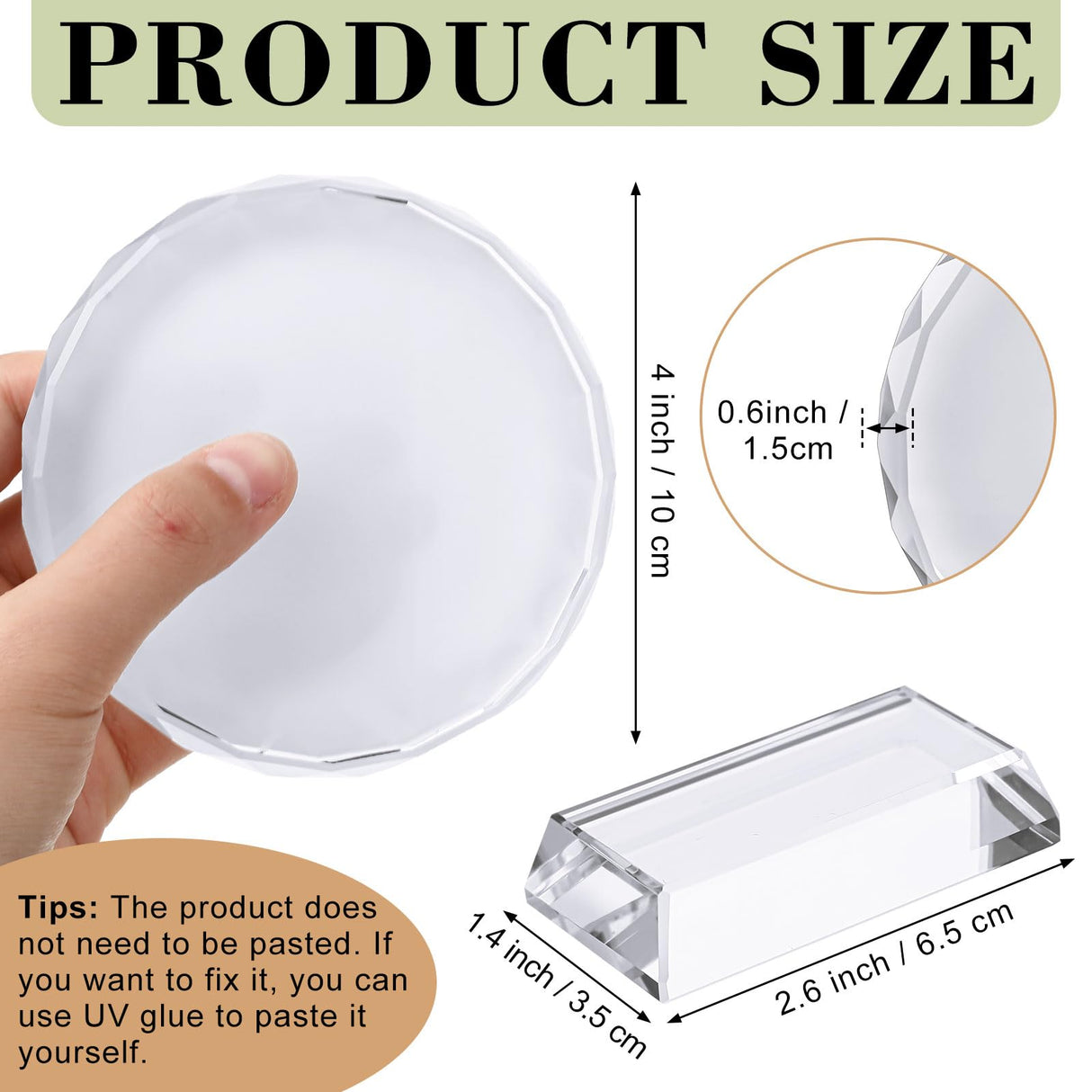 Qunclay 6 Pcs Sublimation Blanks Crystal Sublimation Canvas Blanks Decorative Heat Transfer Photo Frame Crystal Picture Frame for DIY Custom Tabletop Supplies (Round,4 x 4 in) Qunclay