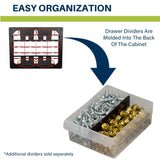 Akro-Mils 10124 24-Drawer Plastic Drawer Storage Cabinet for Garage Organization, Bead Organizer, Lego Storage, Teacher Toolbox, Makeup Organizer, and More, 20-Inch W x 6-Inch D x 16-Inch H, Black Akro-Mils