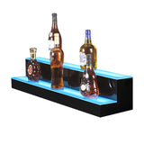 MESAlLUP Acrylic 40 Inch 2 Tier High Light LED Liquor Bottle Display Shelf, Adjustable Colorful Lighting for Home Mini Bars, and Restaurants,Party Use,2 Year Warranty MESAILUP