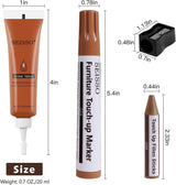 SEISSO Furniture Repair Kit - Set of 42 - Wood Repair Kit Wood Fillers, Furniture Scratch Repair Markers and Wax Sticks with Scraper, Brushes, for SEISSO