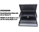 16" Portable Metal Toolbox Large Tool Box 18-Gauge Fishing Tackle Box Tool Box Drawer Organizer Steel Tool Box With Metal Latch and Handle Black Mcvomv