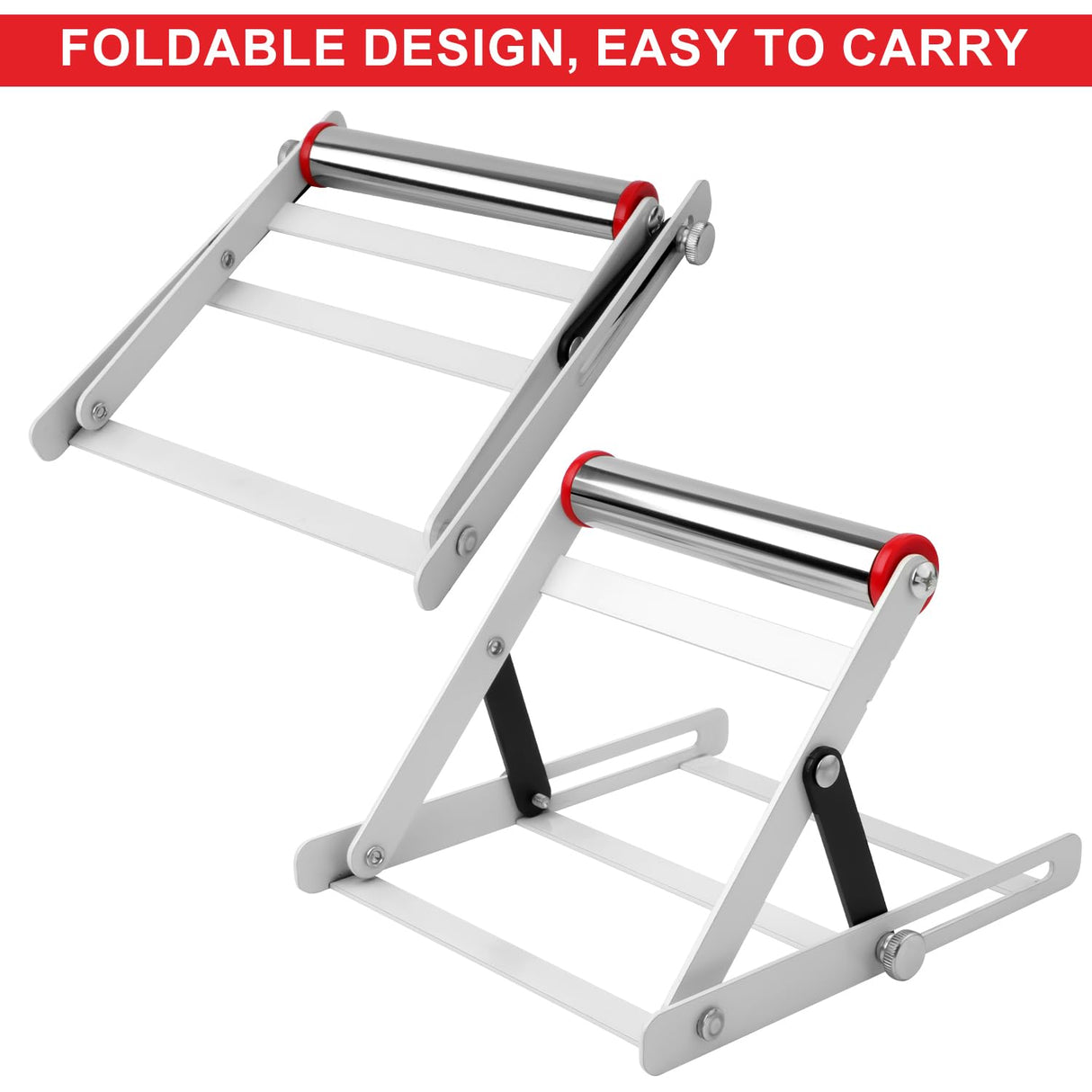 2pcs Adjustable Cutting Machine Support Frame, Foldable Height Adjustable Cutting Machine Table Saw Stand, Height Adjustable Range 2.17-5.31 Inch PEUTIER