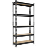 BIG RED Storage Shelving Unit, 5-Tier Adjustable, Heavy Duty Metal Garage Shelves/Utility Rack for Kitchen, Pantry, Basement, Bathroom, Laundry - 2,000 lbs Capacity, Black, 72" H x 35" W x 12" D BIG RED
