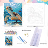 Natuyalo Paint by Numbers Kit for Adult - Adult Paint by Numbers Sea Turtle, Frameless Beginner Paint by Number Perfect Hobby for Relaxation 16x20 Inch Natuyalo