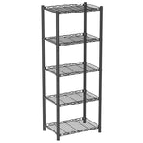 VETALLO Wire Shelving Units,5 Tier Metal Shelves,Storage Rack Small Shelf, Utility Narrow Standing Racks Unit for Kitchen,Garage, Pantry, Laundry,Bathroom,Closet Organizer (16.6" L x 11.8" W x 53" H) VETALLO