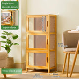 Yimisya Curio Display Cabinet with Acrylic Doors, Collectibles Toy Organizers Rack, Pantry Cabinet, Freestanding Cupboards for Home, Office, Playroom, Living Room, Kitchen Yimisya