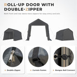 MELLCOM 8x14 ft Heavy Duty Carport, Outdoor Storage Shelter with Metal Frame & Vents, Portable Garage Shed for Bikes, Motorcycles, ATV Car and Outdoor Tools MELLCOM