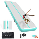 AKSPORT Inflatable Gymnatsics Mat Tumble Track 10ft 13ft 16ft 20ft 23ft Air Tumbling Mat with Air Pump for Home Use/Training/Cheerleading/Yoga AKSPORT