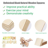 ZQYYQZ 30PCS 4x4 Inch Wood Squares, Unfinished Blank Natural Square Wood Pieces Wooden Cutouts for DIY Crafts Painting, Scrabble Tiles, Coasters, Home Decoration ZQYYQZ