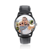 Gemszoo Personalized Picture Watch Custom Photo PU Leather Strap Quartz Watch Fathers Day Dad Gifts for Men (Style 2 for Men) Gemszoo