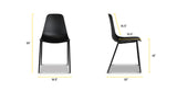 POLY & BARK Isla Modern Kitchen Chairs Set of 4 - Plastic Dining Chair with Metal Legs - Quick Assembly Simple Cafe Chairs Plastic for Indoor or Outdoor - Ebony Black POLY & BARK