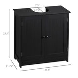HOMCOM Under Sink Bathroom Cabinet with 2 Doors and Shelf, Pedestal Sink Bathroom Vanity Cabinet, Black HOMCOM