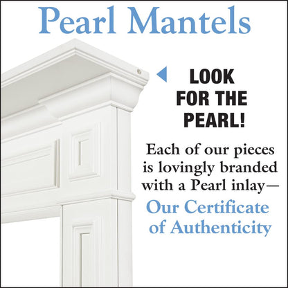 Pearl Mantels ARYB48525 Furniture for Your Fireplace, Premium Grade A MDF Mantel Surround, Crisp White Paint, Interior Opening 48" W x 42" H