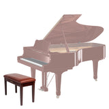 Bonnlo Brown Duet Piano Bench with Storage Compartment and Thick Cushion Hinged top Artist Duet Seat Bonnlo