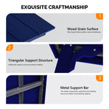 VINGLI 7-Piece Outdoor Patio Dining Set, HDPE All-Weather Rectangular Table with Umbrella Hole & 6 Patio Dining Chairs, Durable Patio Furniture for Backyard, Garden, Pool (Navy Blue, 7 Piece) VINGLI