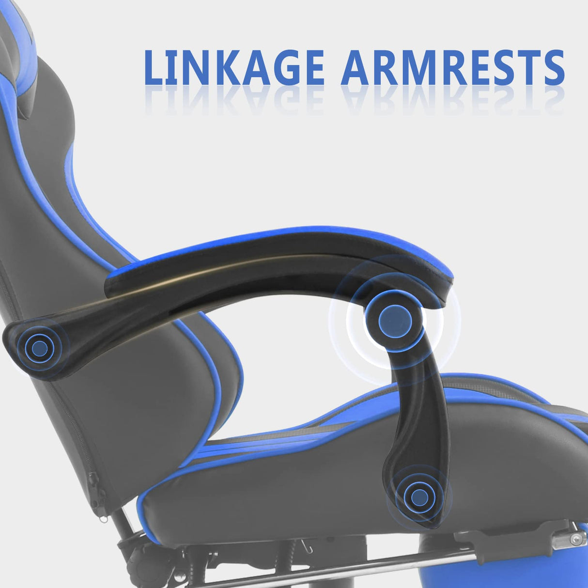 Ferghana Gaming Chairs with Footrest,Computer Game Chair,Massage Gaming Chairs,Christmas,Xmas Gift,PC Gaming Chairs for Adults Teens for Gaming Live Streaming Room(Navy Blue,Racing Version) Ferghana