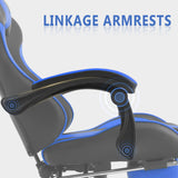 Ferghana Gaming Chairs with Footrest,Computer Game Chair,Massage Gaming Chairs,Christmas,Xmas Gift,PC Gaming Chairs for Adults Teens for Gaming Live Streaming Room(Navy Blue,Racing Version) Ferghana