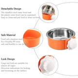QIYADIN Dog Crate Bowl, Hanging Stainless Steel Removable Pet Crate Water & Food Bowls, Pet Cage Feeder Container Coop Cup for Cat Puppy Birds Rats Guinea Pigs Rabbit Hamster (2PCS) QIYADIN